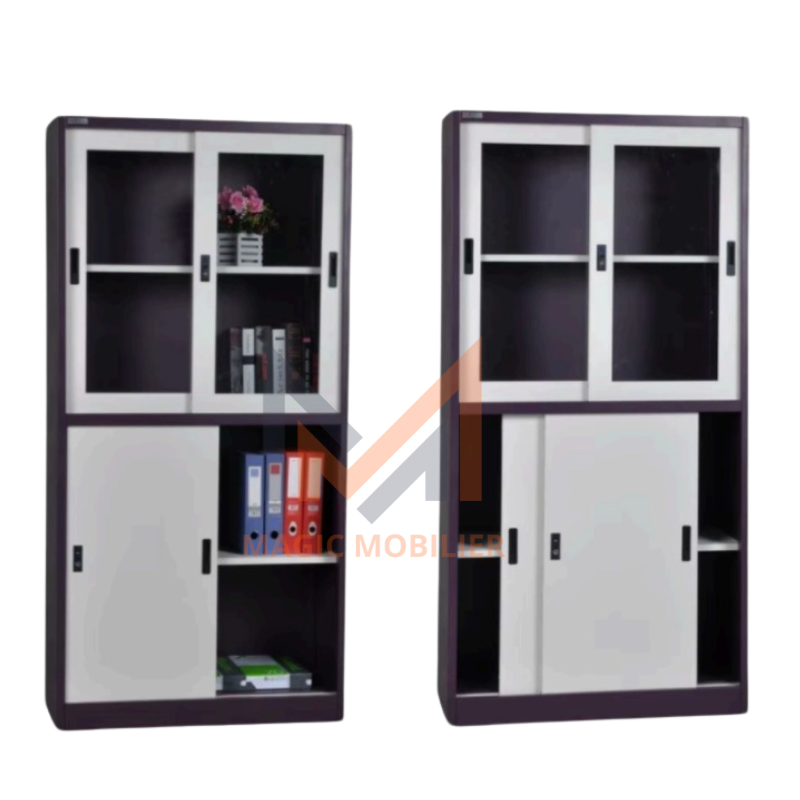 Armoire métallique haute semi vitrées avec 2 portes A-2025-1709