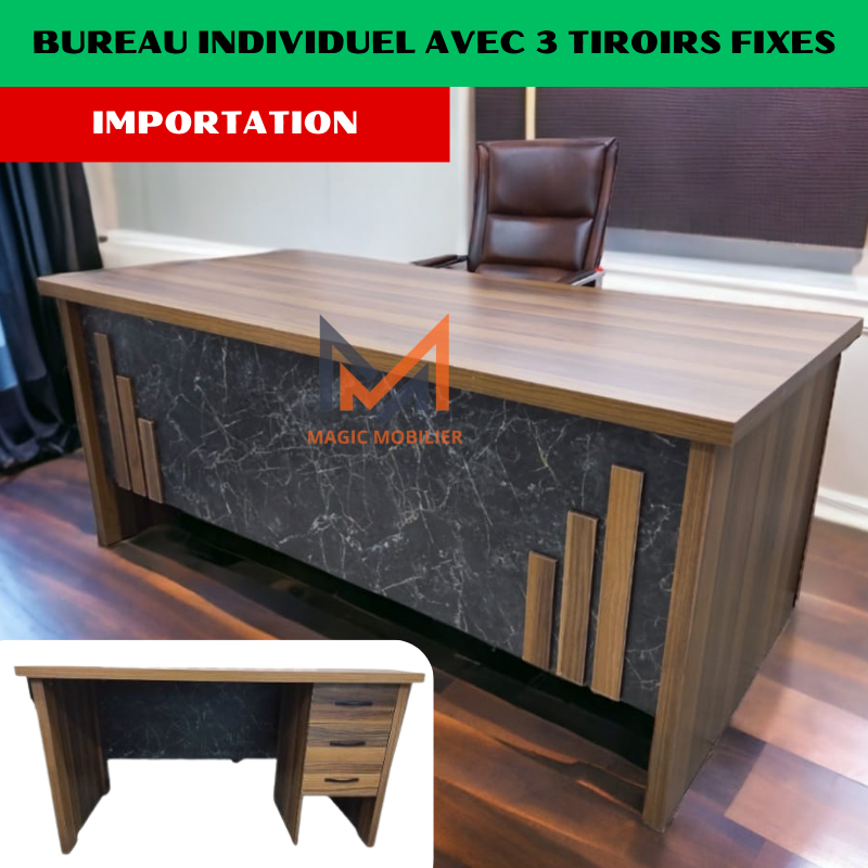 Bureau individuel avec tiroirs fixes Réf. A0400