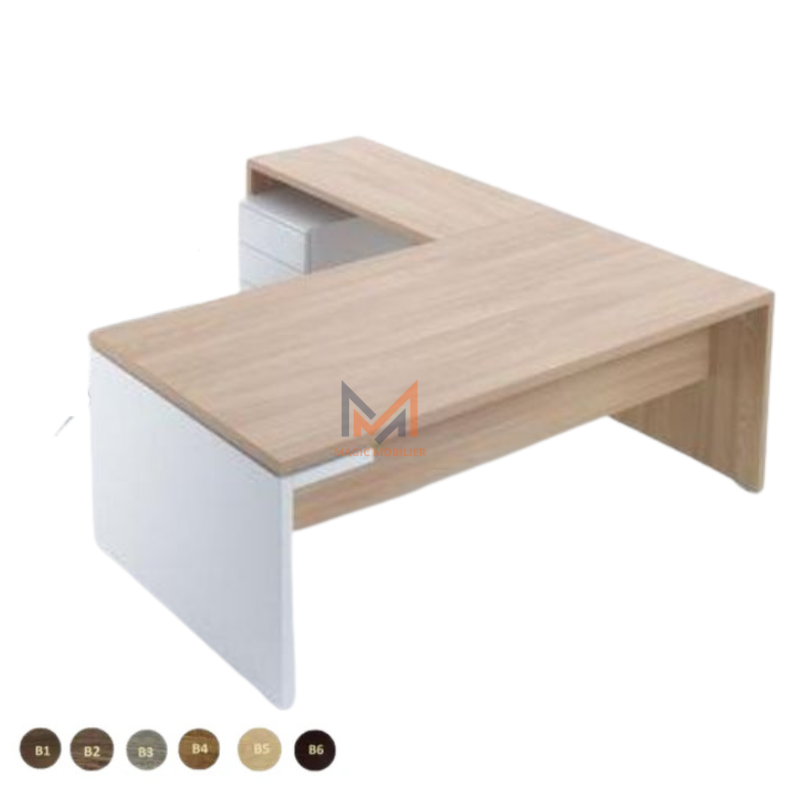 Bureau VASKO avec retour et caisson A0317