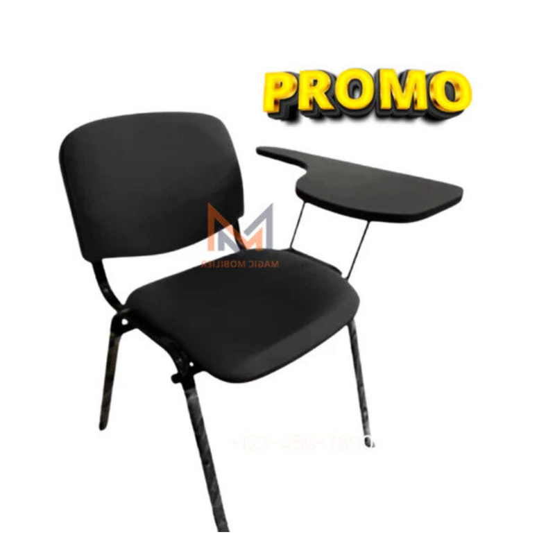 Chaise en tissu sans coque avec tablette écritoire rotative en Bois Réf A0007