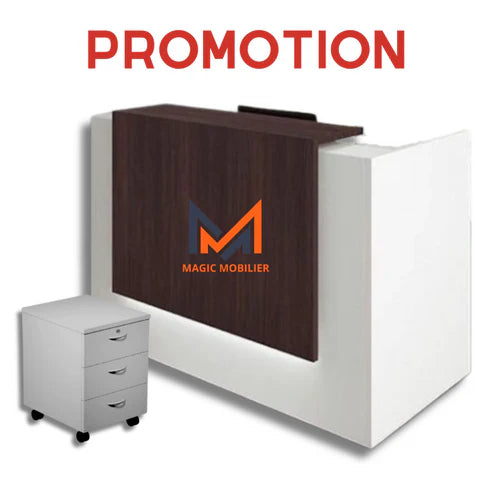 BUREAU COMPTOIR D'ACCUEIL AVEC CAISSON Réf. A0187